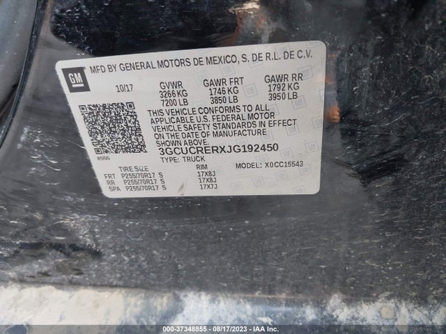 Chevrolet Silverado 1500 Lt 2018 3GCUCRERXJG192450 Image 9