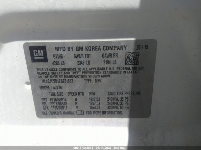 KL4CJCSB1FB231653 Buick Encore Leather