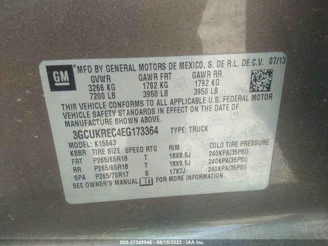 Chevrolet Silverado 1500 Lt 2014 3GCUKREC4EG173364 Image 9