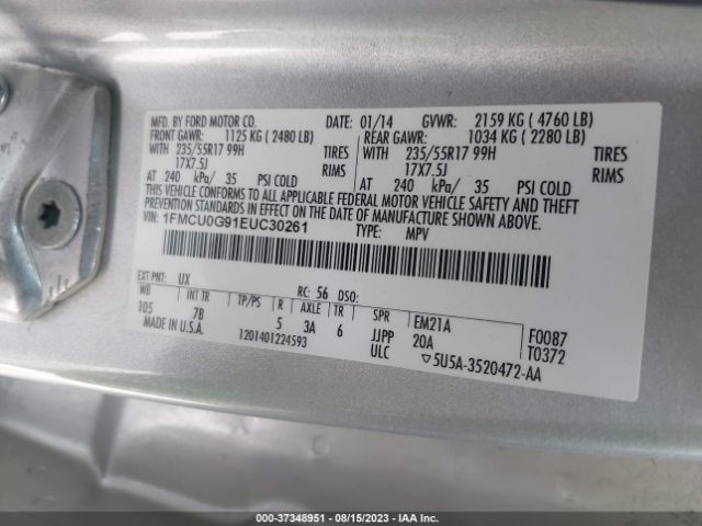1FMCU0G91EUC30261 Ford ESCAPE SE