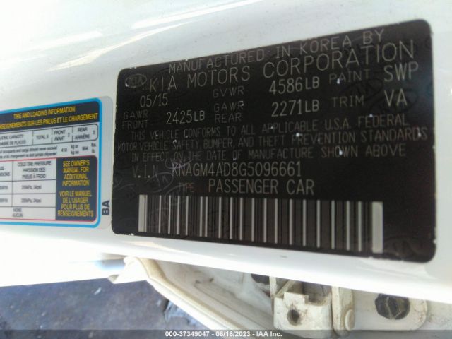 KNAGM4AD8G5096661 KIA OPTIMA HYBRID
