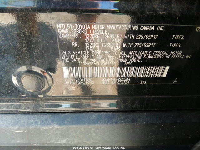 Toyota Rav4 Hybrid Le 2020 2T3MWRFV7LW064995 Image 15