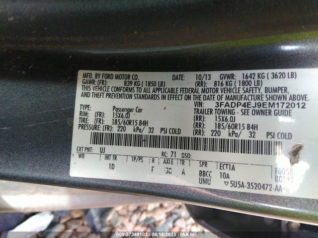 Ford FIESTA SE 2014 3FADP4EJ9EM172012 Image 9