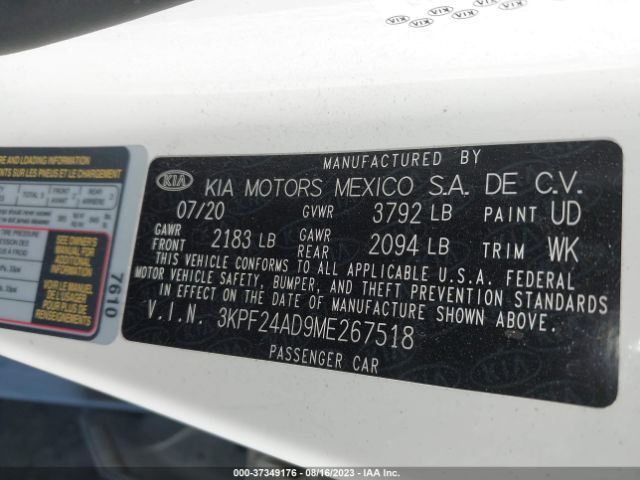 3KPF24AD9ME267518 KIA Forte Lxs