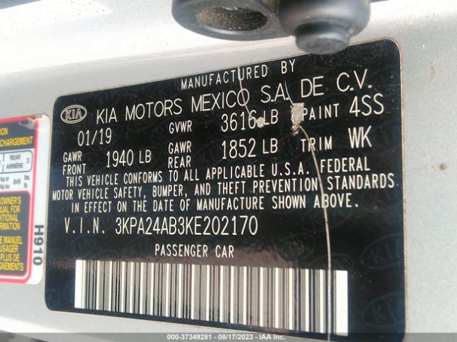 3KPA24AB3KE202170 KIA RIO S