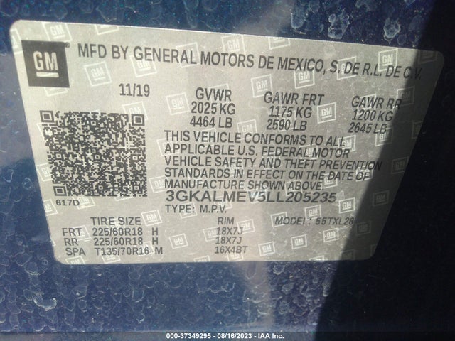 GMC Terrain Sle 2020 3GKALMEV5LL205235 Image 9