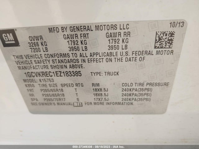 Chevrolet Silverado 1500 Lt 2014 1GCVKREC1EZ183385 Image 9
