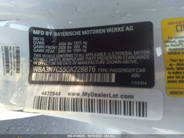 WBA3N7C55GK228876 BMW 4 Series 428i