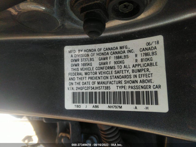 Honda Civic Sedan Lx 2018 2HGFC2F54JH577385 Image 9