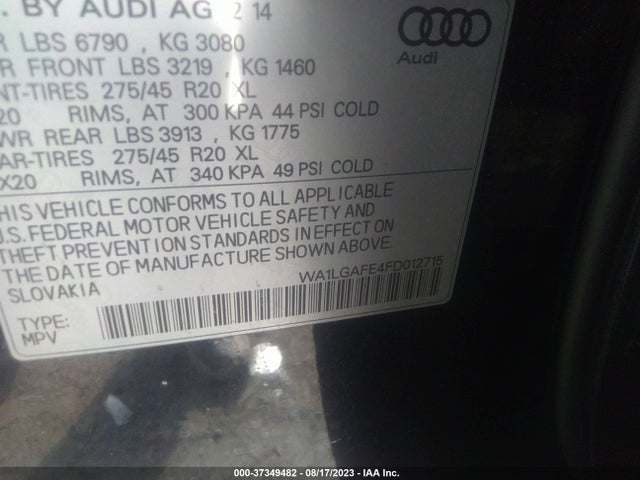 WA1LGAFE4FD012715 Audi Q7 3.0t Premium Plus