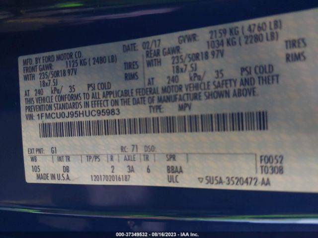 1FMCU0J95HUC95983 Ford Escape Titanium