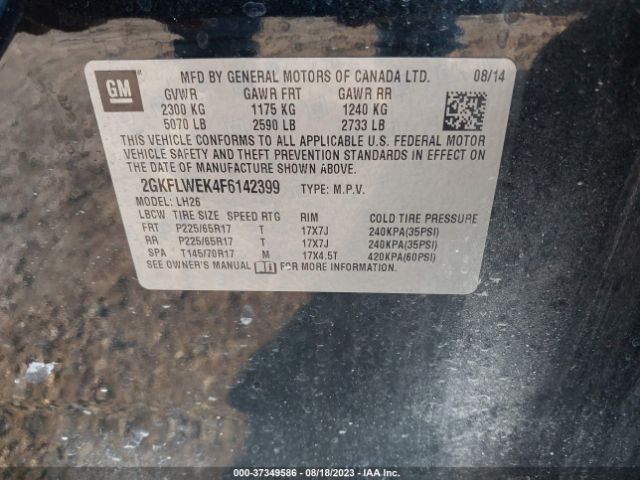 2GKFLWEK4F6142399 GMC Terrain Sle