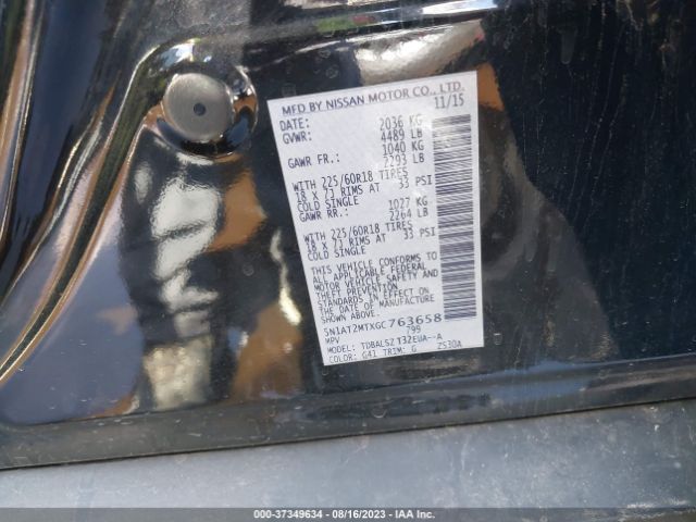 5N1AT2MTXGC763658 Nissan Rogue Sl