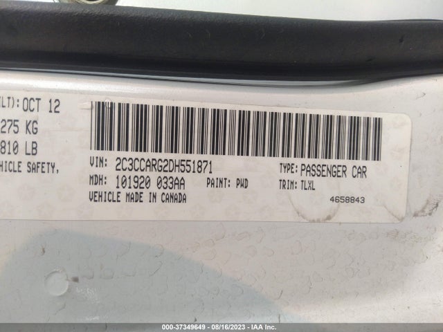 2013 CHRYSLER 300 VIN: 2C3CCARG2DH551871