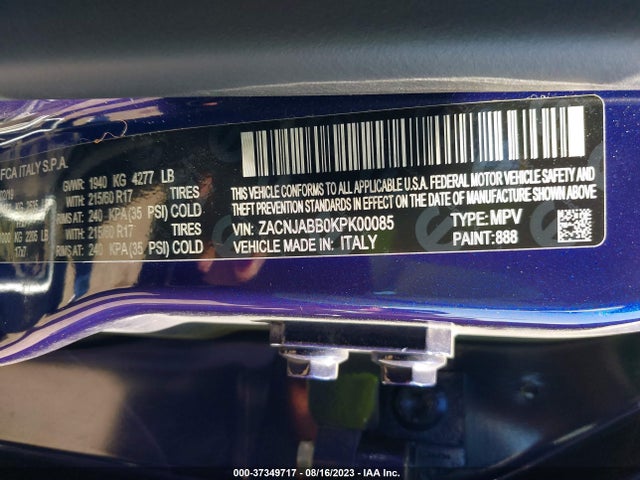 ZACNJABB0KPK00085 Jeep Renegade Latitude