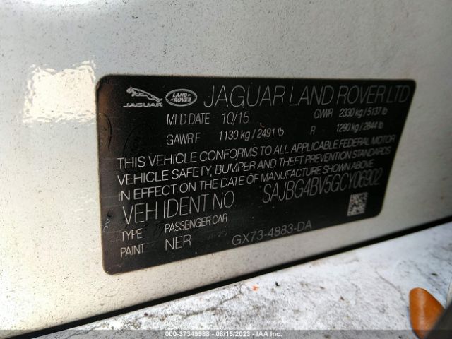 SAJBG4BV5GCY06902 Jaguar Xf S