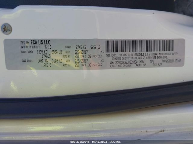 2C4RDGEG9JR339020 Dodge Grand Caravan Gt