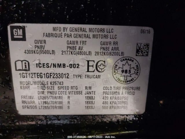 1GT12TEG1GF233012 GMC Sierra 2500hd Slt