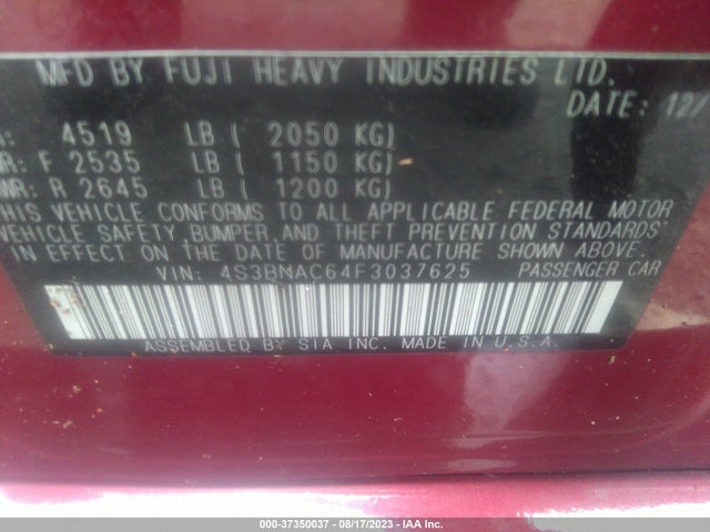 4S3BNAC64F3037625 Subaru Legacy 2.5i Premium