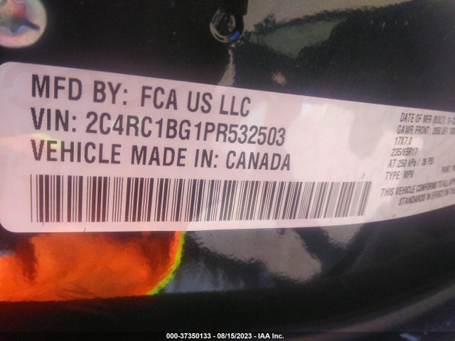2023 Chrysler Pacifica, VIN: 2C4RC1BG1PR532503