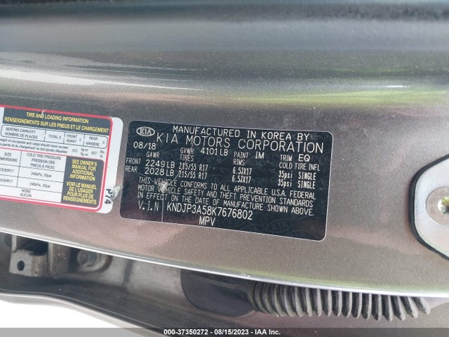 KIA SOUL + 2019 KNDJP3A58K7676802 Image 15