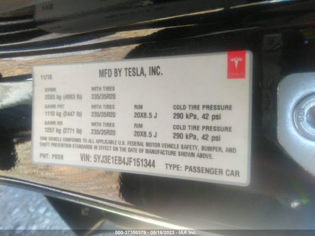 5YJ3E1EB4JF151344 Tesla Model 3 Long Range
