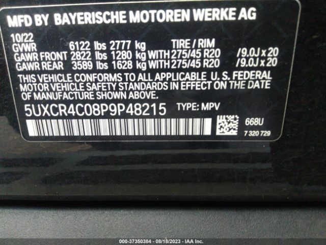 5UXCR4C08P9P48215 BMW X5 Sdrive40i