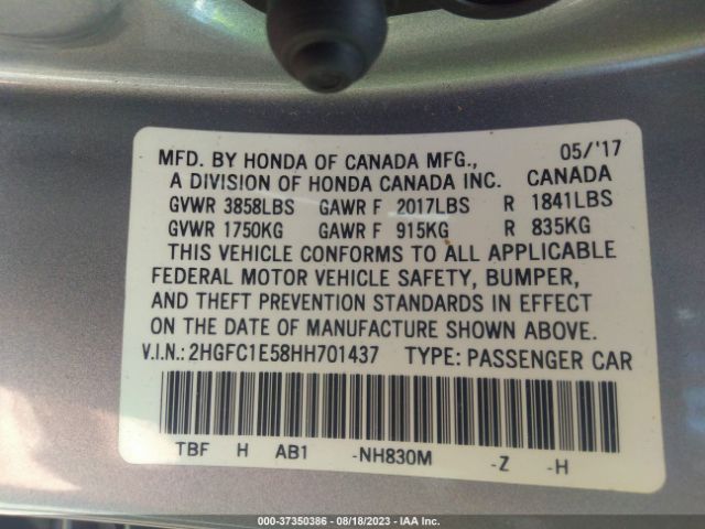 2HGFC1E58HH701437 Honda CIVIC SI