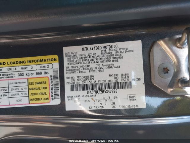 1FA6P8CF2H5342896 Ford MUSTANG GT