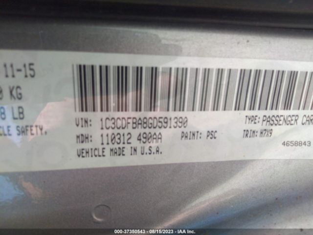 1C3CDFBA8GD591390 Dodge DART SXT
