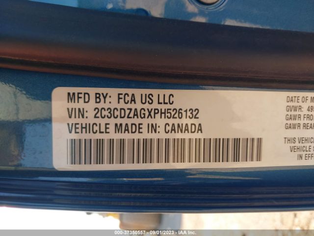 2C3CDZAGXPH526132 Dodge Challenger Sxt