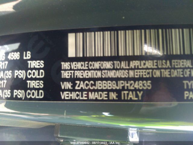 ZACCJBBB9JPH24835 Jeep Renegade Latitude