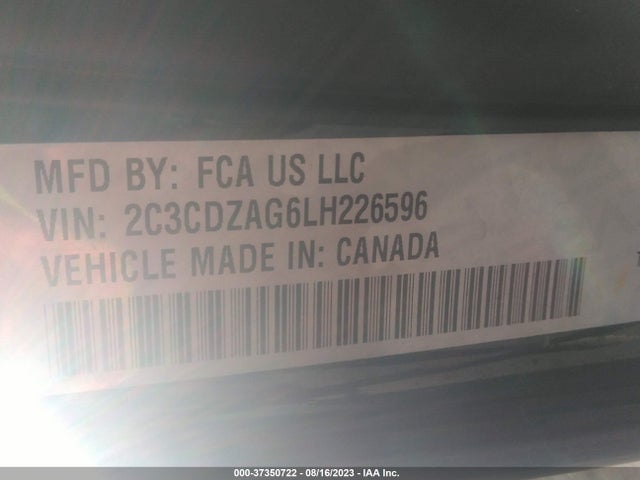 Dodge Challenger Sxt 2020 2C3CDZAG6LH226596 Image 9