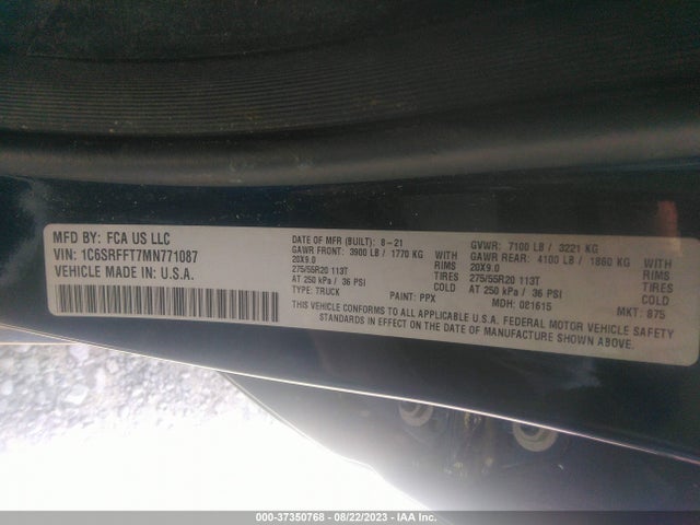 1C6SRFFT7MN771087 RAM 1500 Big Horn