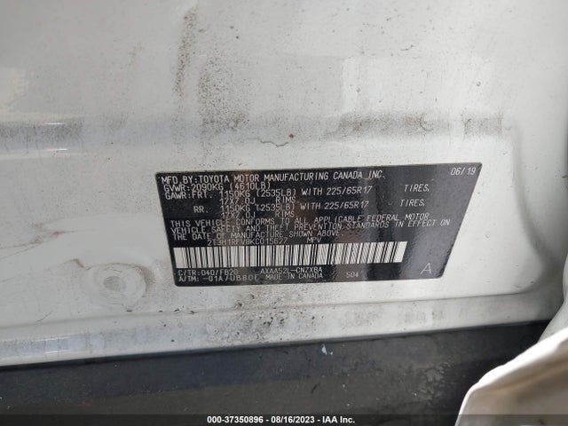 2019 TOYOTA RAV4 LE VIN: 2T3H1RFV8KC015627