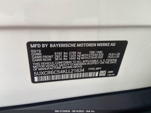 BMW X5 Xdrive40i 2019 5UXCR6C54KLL21634 Image 9