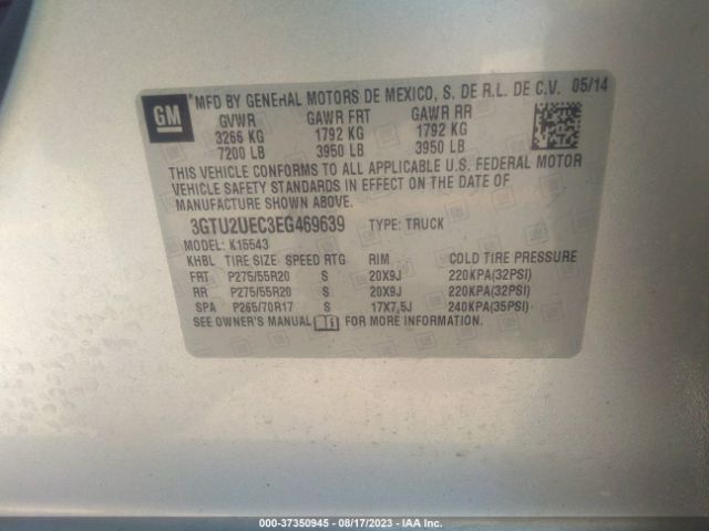 3GTU2UEC3EG469639 GMC Sierra 1500 Sle