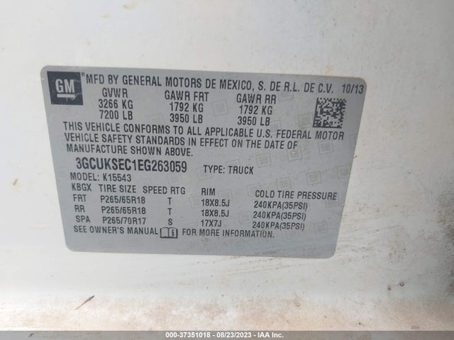 Chevrolet Silverado 1500 Ltz 2014 3GCUKSEC1EG263059 Image 9