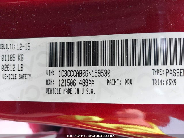 Chrysler 200 Limited 2016 1C3CCCAB0GN159530 Image 15