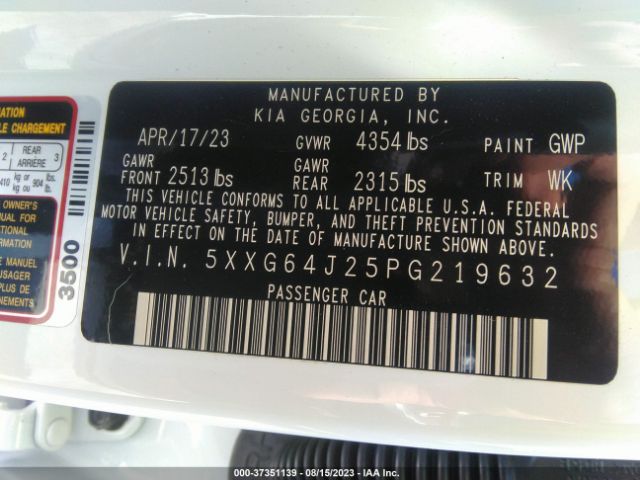 5XXG64J25PG219632 KIA K5 Gt-line