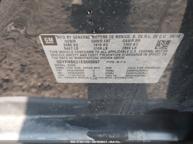 Cadillac Srx Luxury Collection 2014 3GYFNBE31ES680897 Image 9