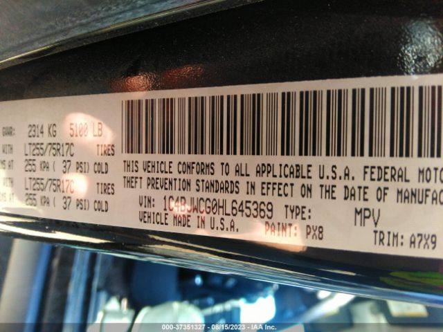 1C4BJWCG0HL645369 Jeep Wrangler Rubicon