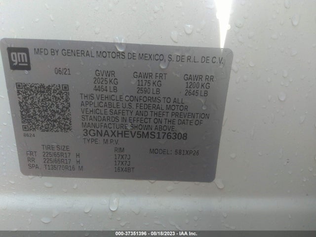Chevrolet EQUINOX LS 2021 3GNAXHEV5MS176308 Image 9