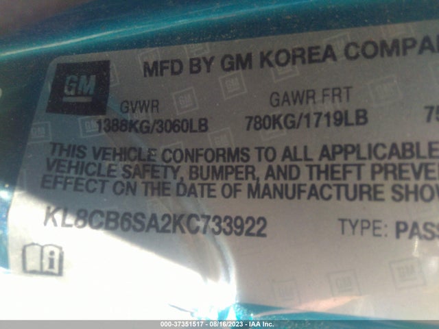 Chevrolet SPARK LS 2019 KL8CB6SA2KC733922 Image 9