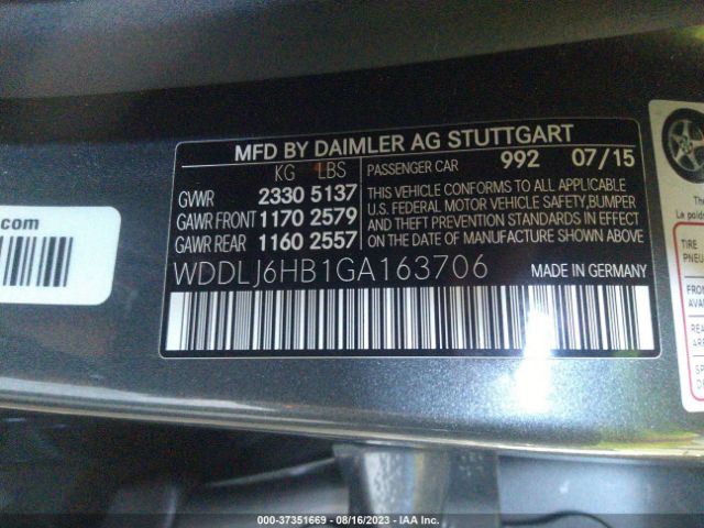WDDLJ6HB1GA163706 Mercedes-Benz Cls Cls 400