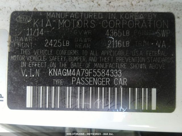 KNAGM4A79F5584333 KIA Optima Lx