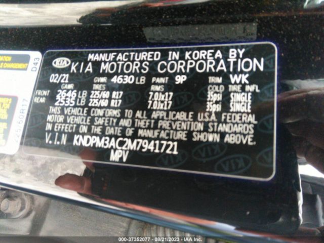 KNDPM3AC2M7941721 KIA Sportage Lx