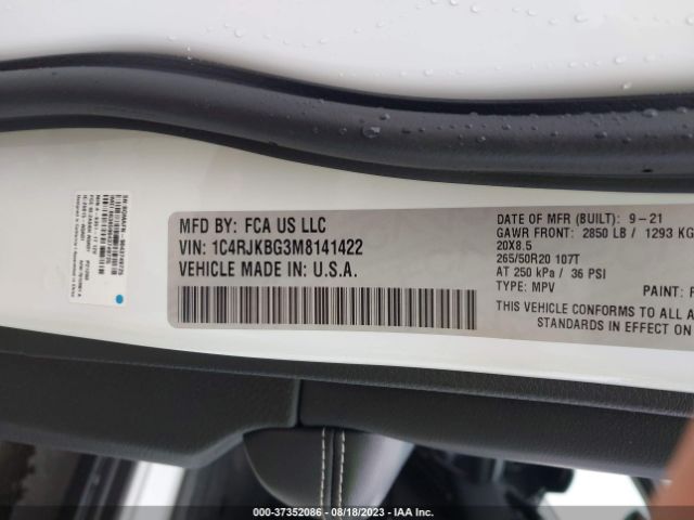 2021 JEEP GRAND CHEROKEE L 1C4RJKBG3M8141422 Photo 8