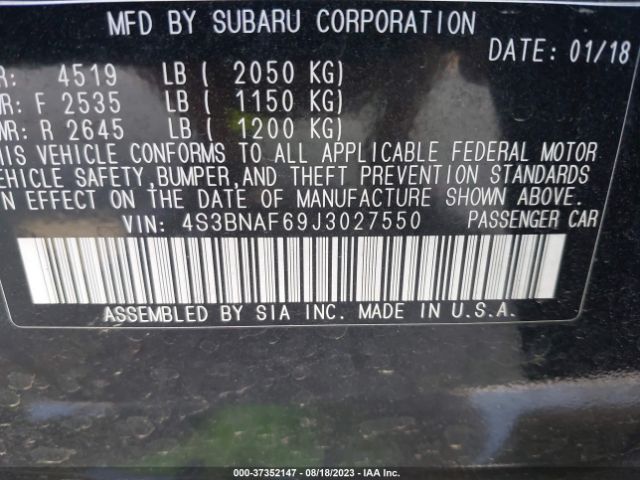 4S3BNAF69J3027550 Subaru Legacy Premium