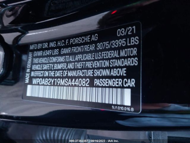 WP0AB2Y19MSA44082 Porsche TAYCAN 4S